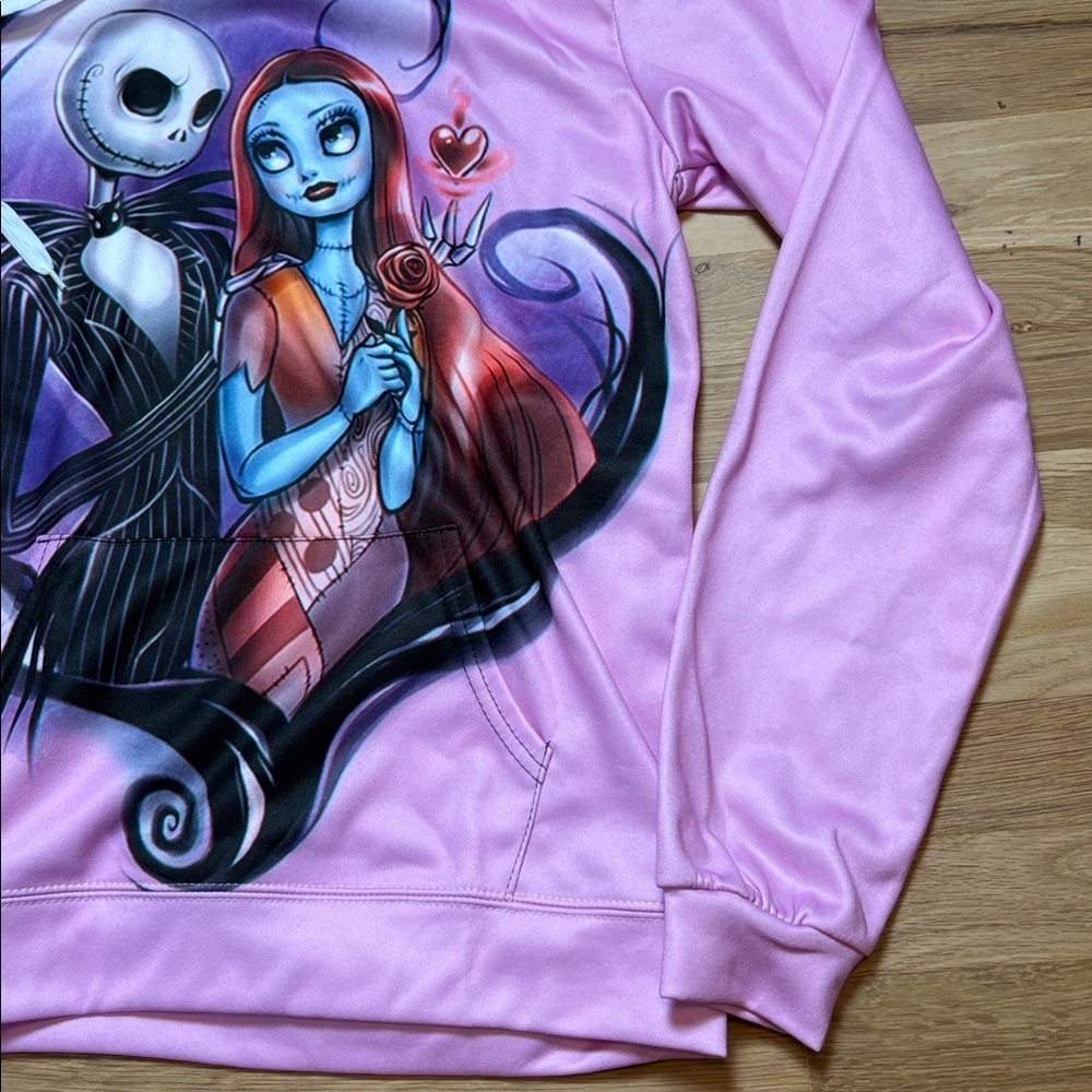 Zootop Bear Nightmare Before Christmas Pink Graphic Printed Hoodie Women’s L - Picture 6 of 14